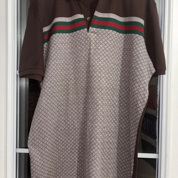 FREE SHIPPING Gucci Piquet Monogram Polo Style Shirt - Picture 4 of 10